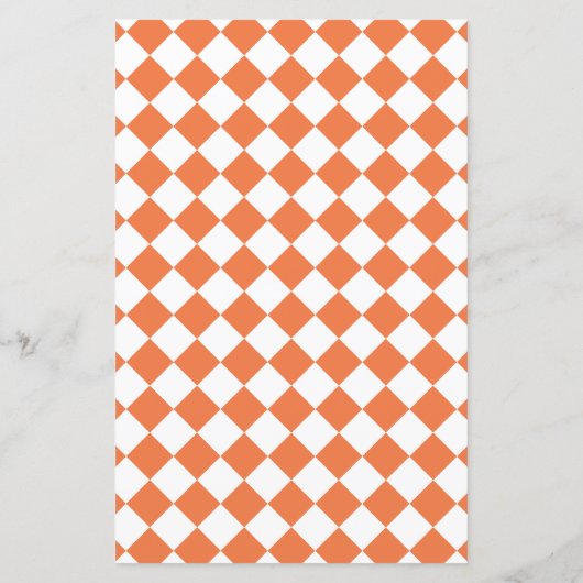 Blaues Hochzeitmenü mit Orange kariertes Muster (Rückseite)