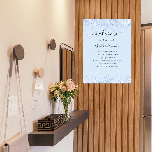 Blaues Hochzeitsprogramm für Kinder Poster