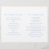 Blaues Hochzeitsprogramm für Liebesvögel (Rückseite)