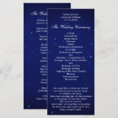 Blaues Hochzeitsprogramm. Marineblaue Winternachtz Programm (Vorne/Hinten)