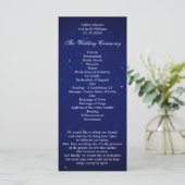 Blaues Hochzeitsprogramm. Marineblaue Winternachtz Programm (Stehend Vorderseite)