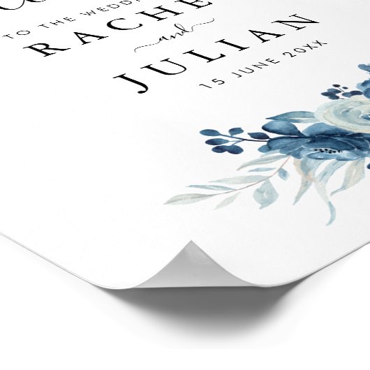 Blaues Hochzeitszeichen Poster (Ecke)