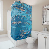 Blaues Holz Duschvorhang (Beispiel)