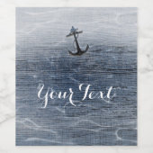 Blaues Holz Elegant Wassersee Weinetiketten Weinetikett (Einzelnes Label)