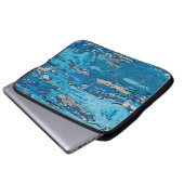 Blaues Holz Laptopschutzhülle (Vorne Knopf)