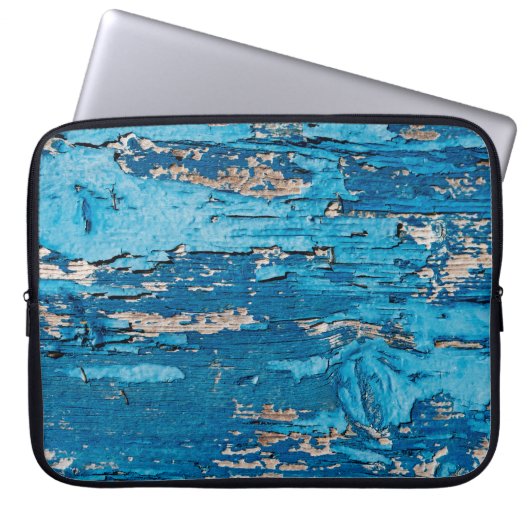 Blaues Holz Laptopschutzhülle (Vorderseite)