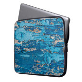 Blaues Holz Laptopschutzhülle (Vorderseite Links)