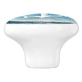 Blaues Holz mit Nautikanker Keramikknauf (Seitenansicht)