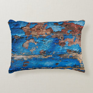 Blaues Holz mit Textur Dekokissen
