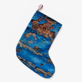 Blaues Holz mit Textur Kleiner Weihnachtsstrumpf (Vorderansicht (hängend))