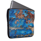 Blaues Holz mit Textur Laptopschutzhülle (Vorne Rechts)