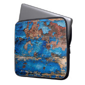 Blaues Holz mit Textur Laptopschutzhülle (Vorderseite Links)