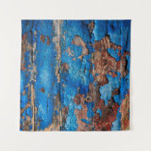 Blaues Holz mit Textur Wandteppich (Vorderseite (Horizontal))