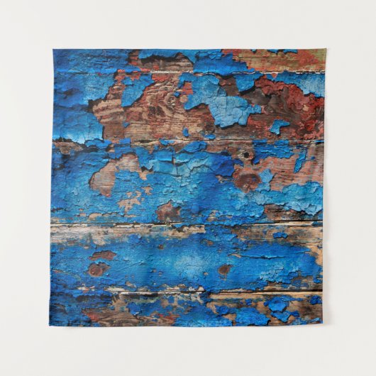 Blaues Holz mit Textur Wandteppich (Vorderseite)