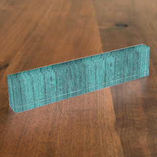 blaues Holz Namensplakette
