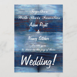 Blaues Holz, rustikale Hochzeit Einladung