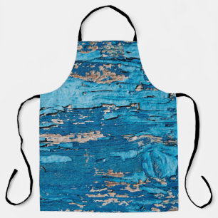 Blaues Holz Schürze