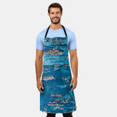 Blaues Holz Schürze (Getragen)