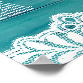 Blaues Holz, Spitzen, Schnürsenkel Poster (Ecke)