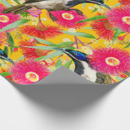 Blaues Honeyeater-Muster Geschenkpapier