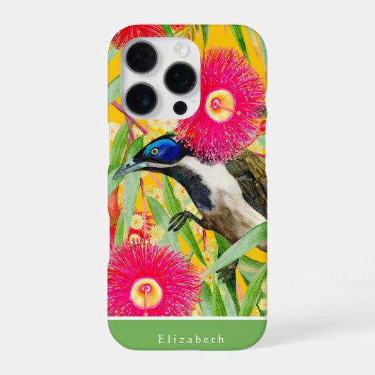 Blaues Honeyeater-Muster iPhone Hülle (Rückseite)