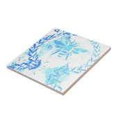 Blaues Honig-Bienen-Kranz-Bauernhaus Fliese (Seite)