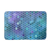 Blaues Honigwabenmuster Badematte (Vorderseite)