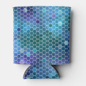 Blaues Honigwabenmuster Dosenkühler (Vorderseite)