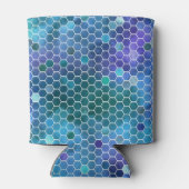 Blaues Honigwabenmuster Dosenkühler (Rückseite)