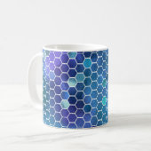 Blaues Honigwabenmuster Kaffeetasse (Vorderseite Links)