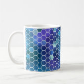 Blaues Honigwabenmuster Kaffeetasse (Links)