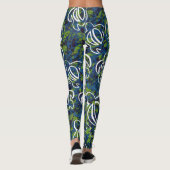 Blaues Honu Leggings (Rückseite)