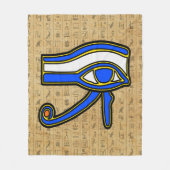 Blaues Horn auf Hieroglyphen Fleecedecke (Vorderseite)