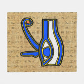 Blaues Horn auf Hieroglyphen Fleecedecke (Vorderseite (Horizontal))
