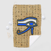 Blaues Horn auf Hieroglyphen Golfhandtuch (Insitu)