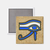 Blaues Horn auf Hieroglyphen-Magnet Magnet (Vorderseite/Rückseite)