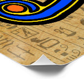 Blaues Horn auf Hieroglyphen Poster (Ecke)