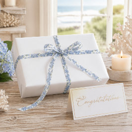 Blaues Hortensien-Blumengeschenkband Satinband