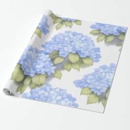 Blaues Hortensien-Blumenverpackungspapier – Boutiq Geschenkpapier
