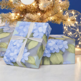 Blaues Hortensien-Blumenverpackungspapier – Boutiq Geschenkpapier