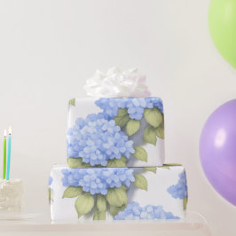 Blaues Hortensien-Blumenverpackungspapier – Boutiq Geschenkpapier