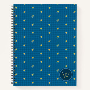 Blaues Houndstooth-Notizbuch mit goldenem Akzent Notizblock