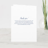 Blaues hübsches Kalligrafie-Skript Hochzeitsheft Programm (Rückseite)
