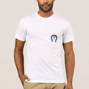Blaues Hufeisenkleines Logo der Liebe-ACTC T-Shirt
