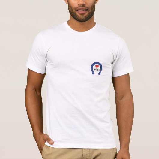 Blaues Hufeisenkleines Logo der Liebe-ACTC T-Shirt (Vorderseite)
