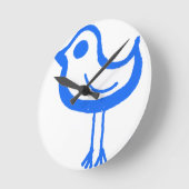 Blaues Huhn Runde Wanduhr (Winkel)