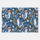 Blaues Hühnerfleisch-Kinderzimmer Geschenkpapier Set (Vorderseite)