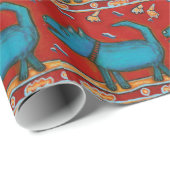 Blaues HundePackpapier Geschenkpapier (Rolleneckpunkt)