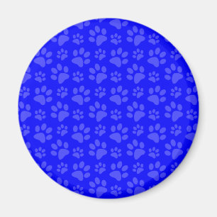 Blaues Hundetatzen-Druckneonmuster Magnet