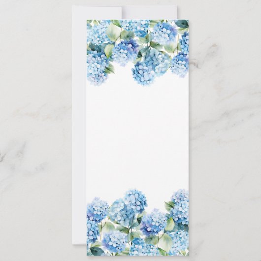 Blaues Hydrangea 50. Geburtstag Einladung (Rückseite)